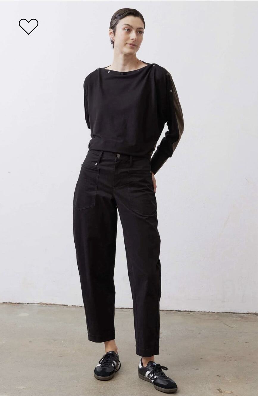 NEW Ruti The Slouchy Soft Twill Pants •10• True Black Barrel Trouser Pant $259